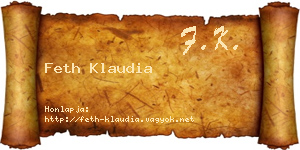 Feth Klaudia névjegykártya